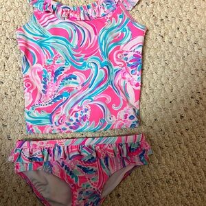 Lilly Pulitzer Pink and Blue Kids Bikini